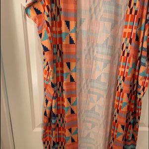 Aztec printed duster,coverup,if belted dress